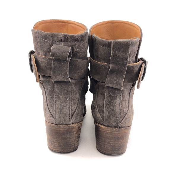 P. Monjo Lexi Gray Leather Ankle Boots EUR 39 - Picture 6 of 13